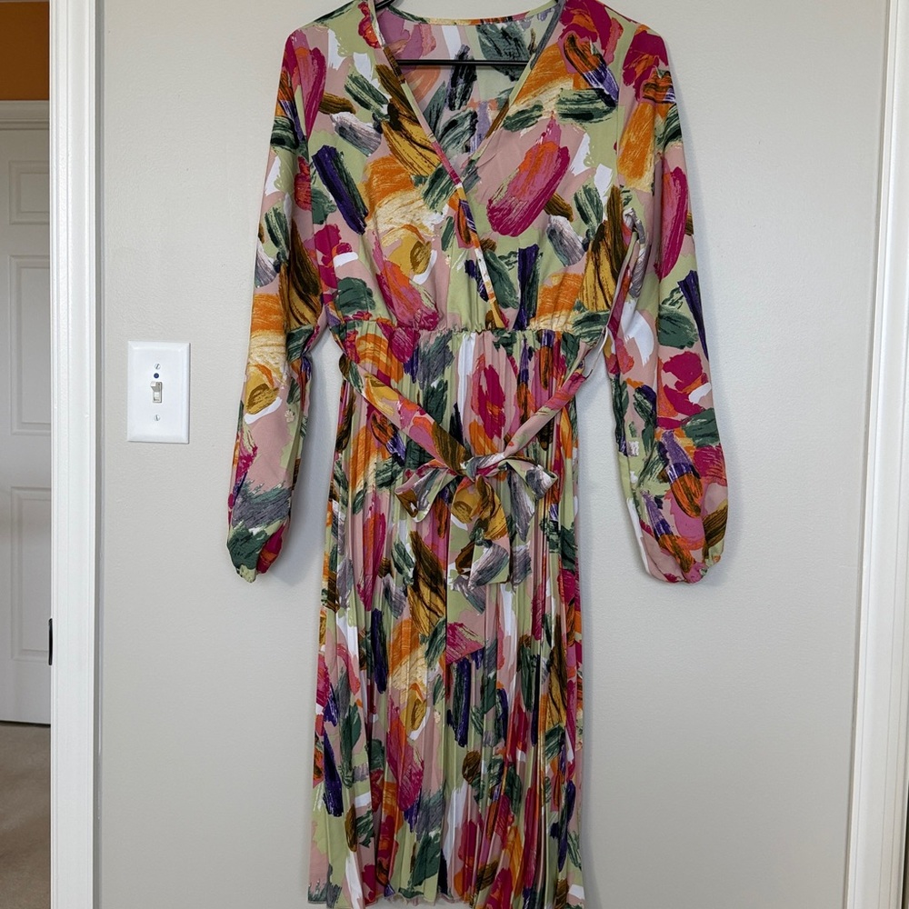 Colorful Abstract Print Dress